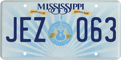 MS license plate JEZ063