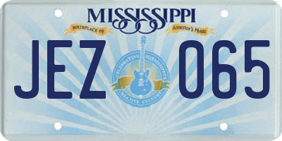 MS license plate JEZ065