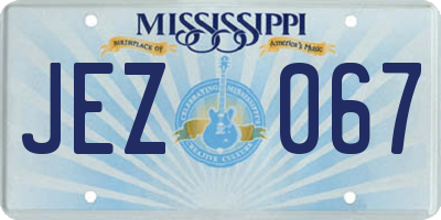 MS license plate JEZ067