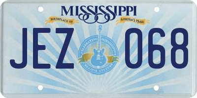 MS license plate JEZ068