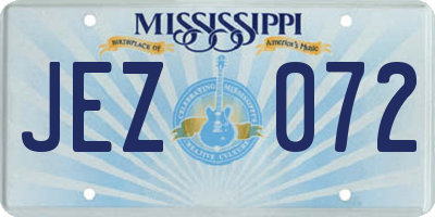 MS license plate JEZ072