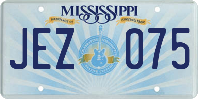 MS license plate JEZ075