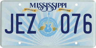 MS license plate JEZ076