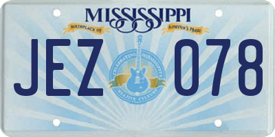 MS license plate JEZ078