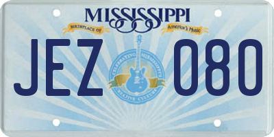 MS license plate JEZ080