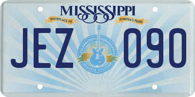 MS license plate JEZ090