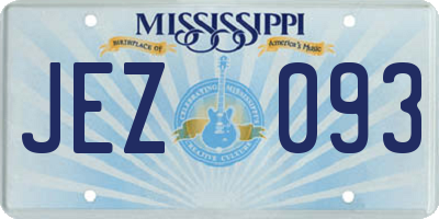 MS license plate JEZ093