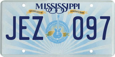 MS license plate JEZ097