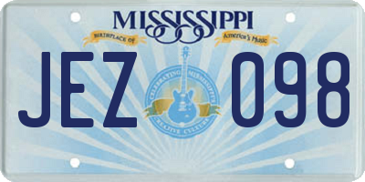 MS license plate JEZ098