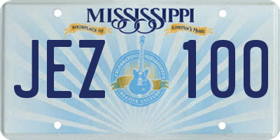 MS license plate JEZ100