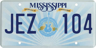 MS license plate JEZ104