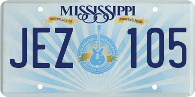 MS license plate JEZ105