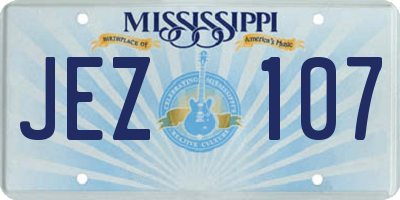 MS license plate JEZ107