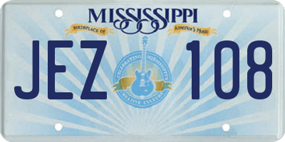 MS license plate JEZ108