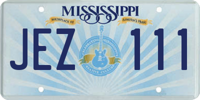 MS license plate JEZ111