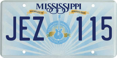 MS license plate JEZ115