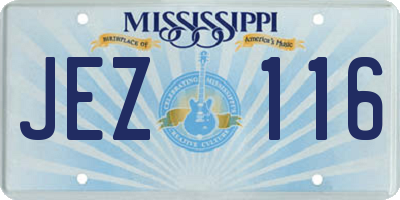 MS license plate JEZ116