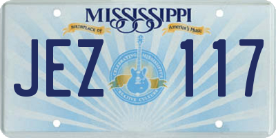 MS license plate JEZ117