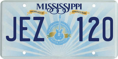 MS license plate JEZ120