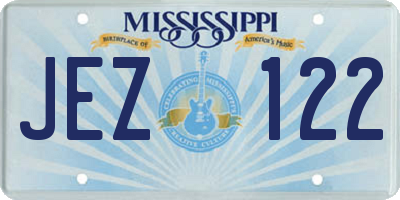 MS license plate JEZ122