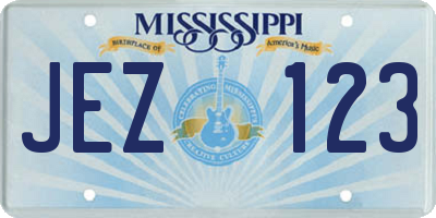 MS license plate JEZ123