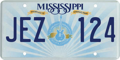 MS license plate JEZ124