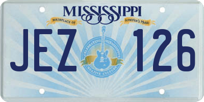 MS license plate JEZ126