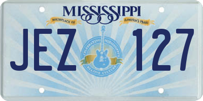 MS license plate JEZ127