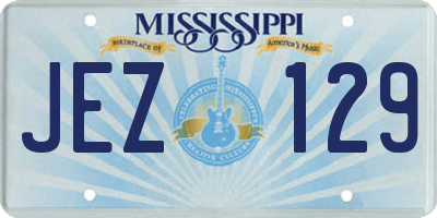 MS license plate JEZ129