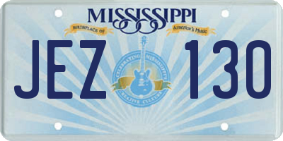 MS license plate JEZ130