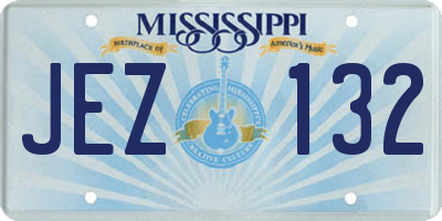 MS license plate JEZ132