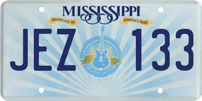 MS license plate JEZ133