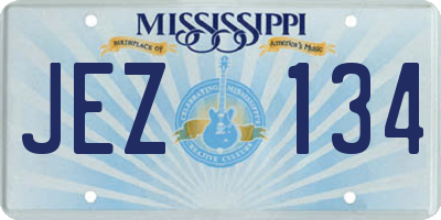 MS license plate JEZ134