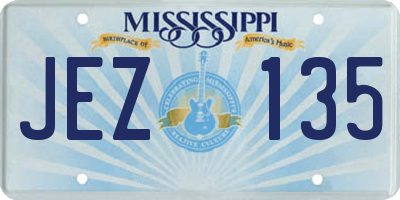 MS license plate JEZ135