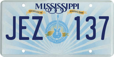 MS license plate JEZ137