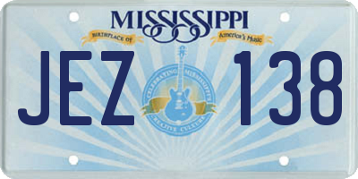MS license plate JEZ138