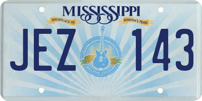 MS license plate JEZ143