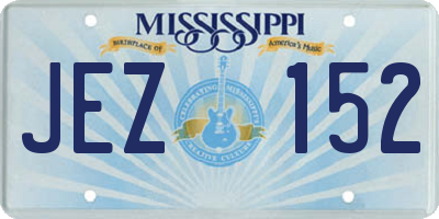 MS license plate JEZ152