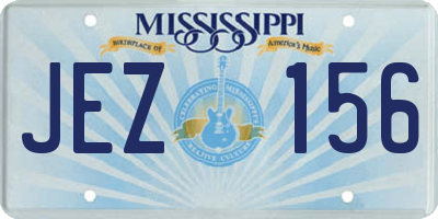 MS license plate JEZ156