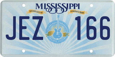 MS license plate JEZ166