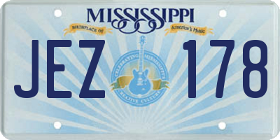 MS license plate JEZ178