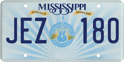MS license plate JEZ180