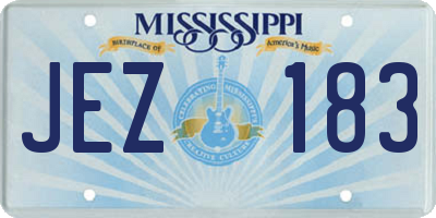 MS license plate JEZ183