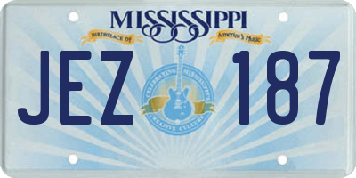 MS license plate JEZ187