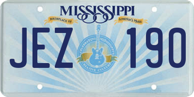 MS license plate JEZ190