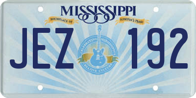 MS license plate JEZ192