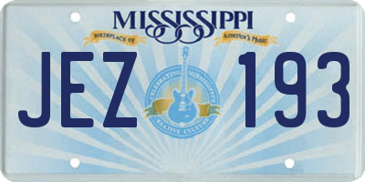 MS license plate JEZ193