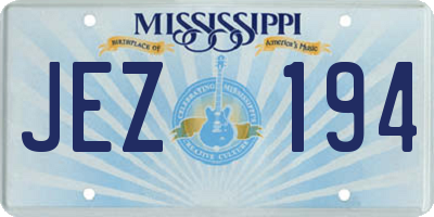 MS license plate JEZ194