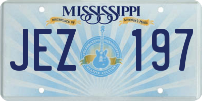 MS license plate JEZ197