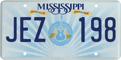 MS license plate JEZ198